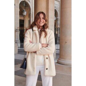 NWT SÉZANE ISÉE COAT White WOOL soft SZ42 us10 bust44